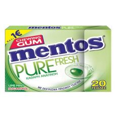 Mentos Pure Fresh Τσίκλες Λάιμ Μέντα 20 κουφέτα 30gr