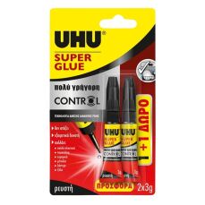 UHU Super Glue Control 3g 1+1 Δώρο