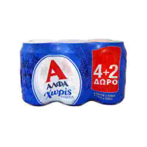 ALFA ΜΠΥΡΑ KOYTI ΧΩΡΙΣ ΑΛΚΟΟΛ 330ML 4+2ΔΩΡΟ 4ΤΕΜ ALFA ΜΠΥΡΑ KOYTI ΧΩΡΙΣ ΑΛΚΟΟΛ 330ML 4+2ΔΩΡΟ 4ΤΕΜ